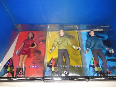 Star Trek dolls - Captain Kirk, Mr. Spock and Lt. Uhura